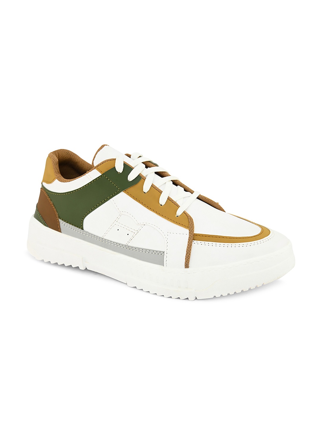 

John Karsun Men Colorblocked Lightweight Lace-Up Sneakers, White