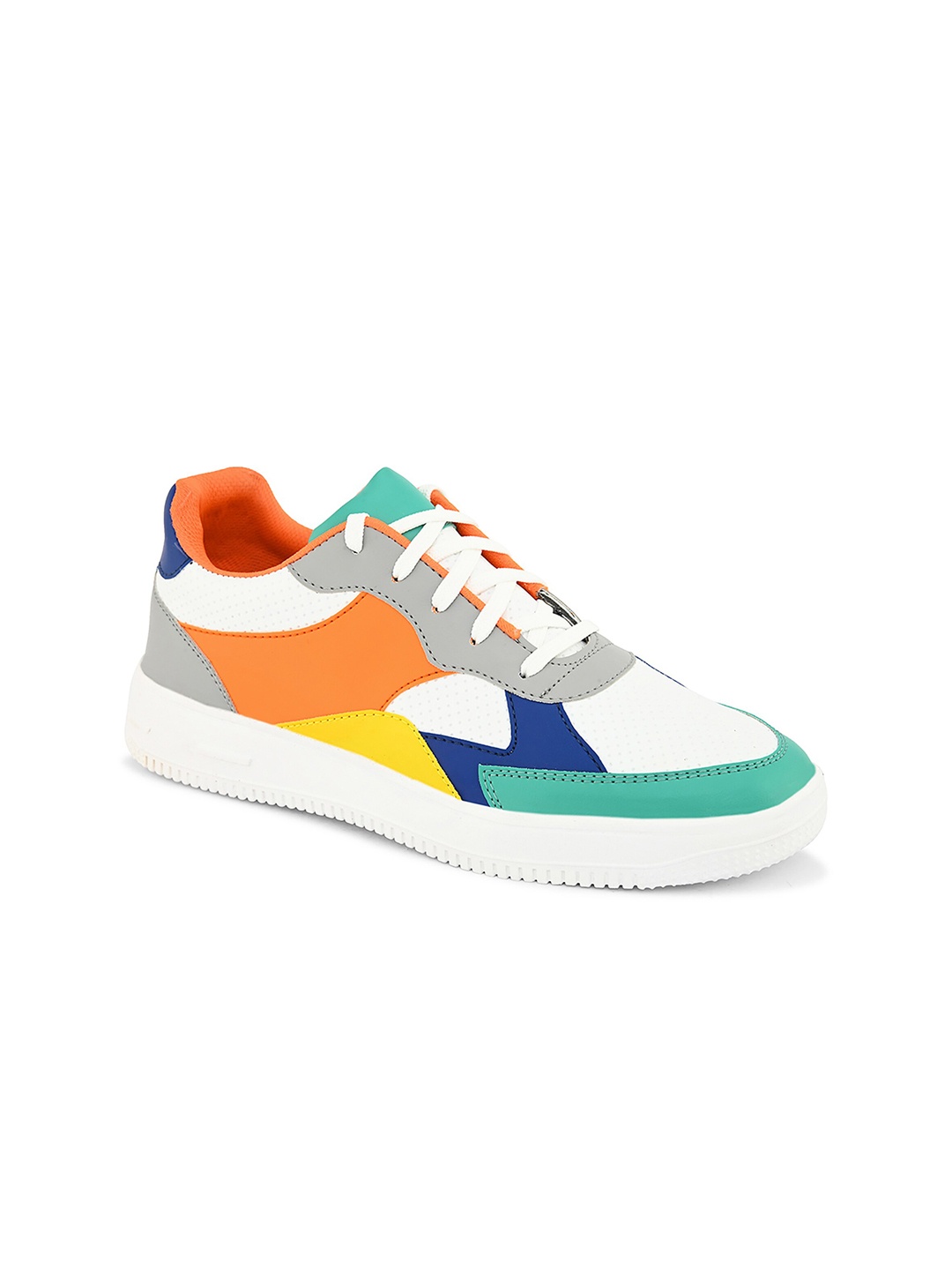 

John Karsun Men Colourblocked Lightweight Sneakers, Orange