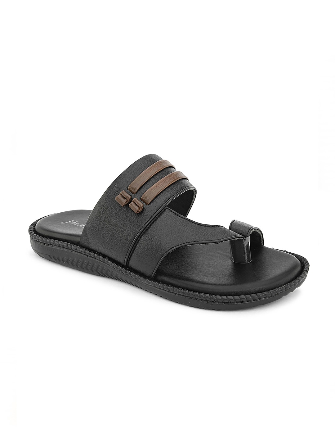 

John Karsun Textured Comfort Sandals, Black
