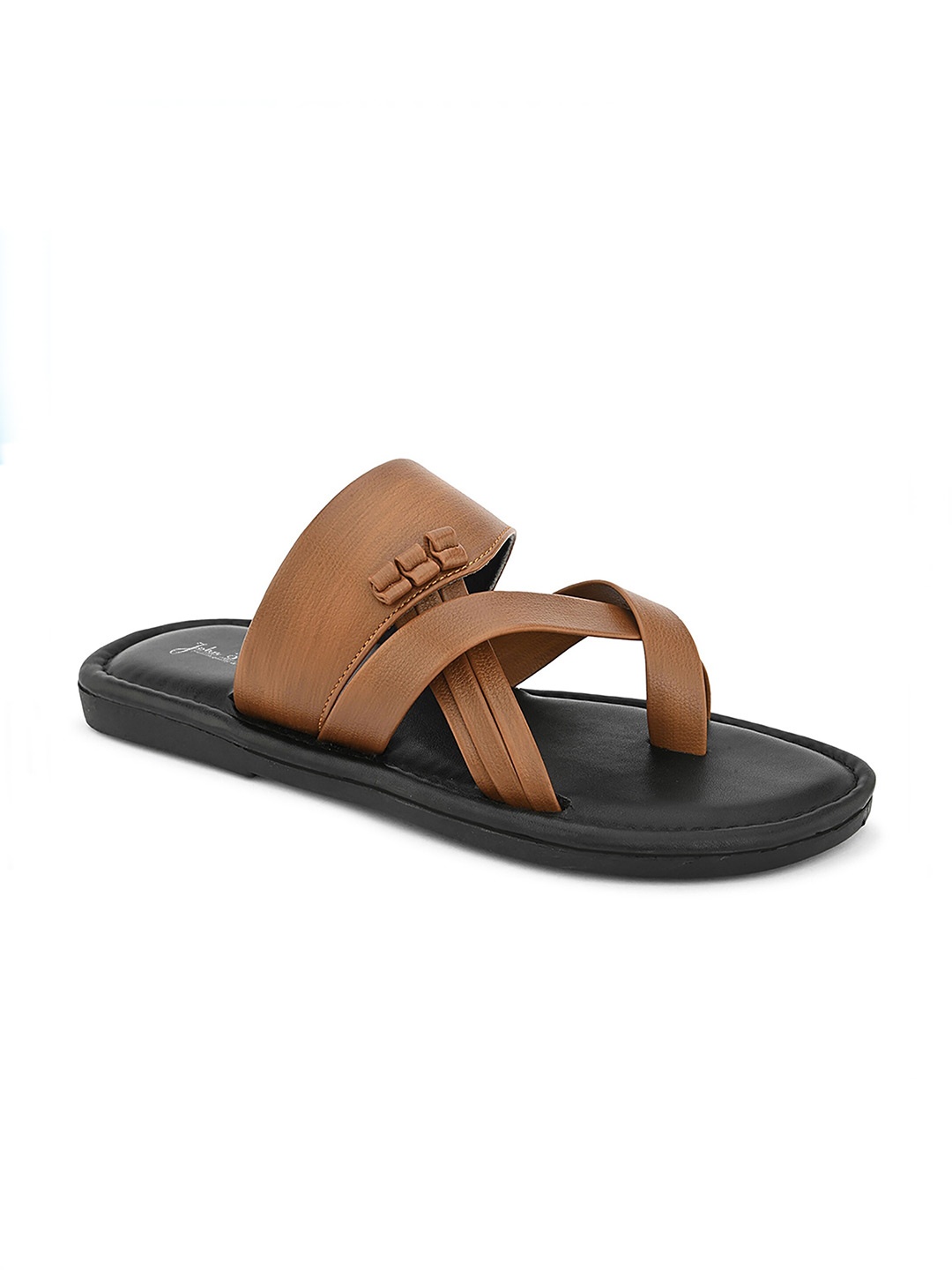 

John Karsun Textured Comfort Sandals, Tan