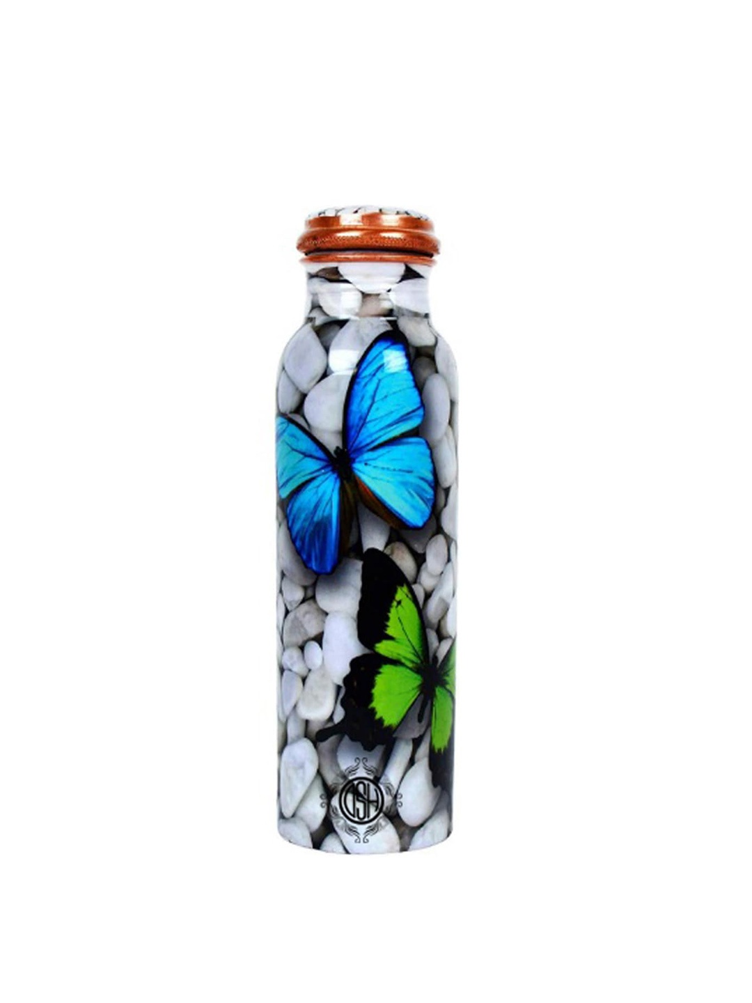 

DSH Crafting Your Curiosity Blue & White Printed Copper Water Bottle 900 ML