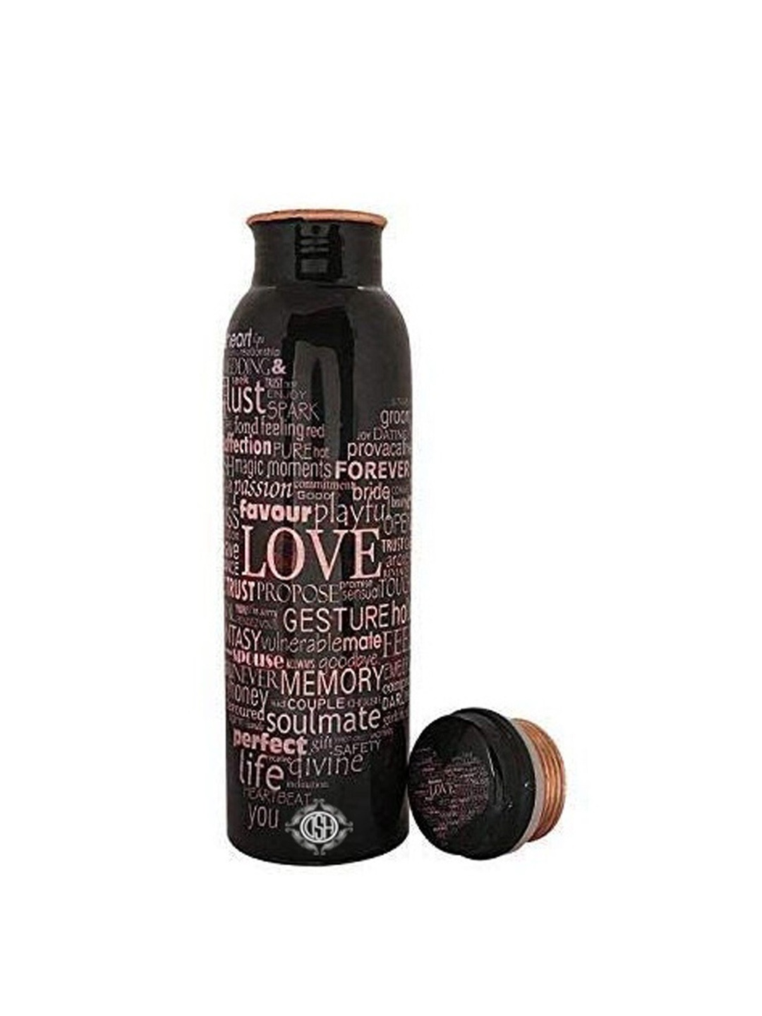 

DSH Crafting Your Curiosity Brown & Pink Typography Printed Copper Water Bottle 950 Ml