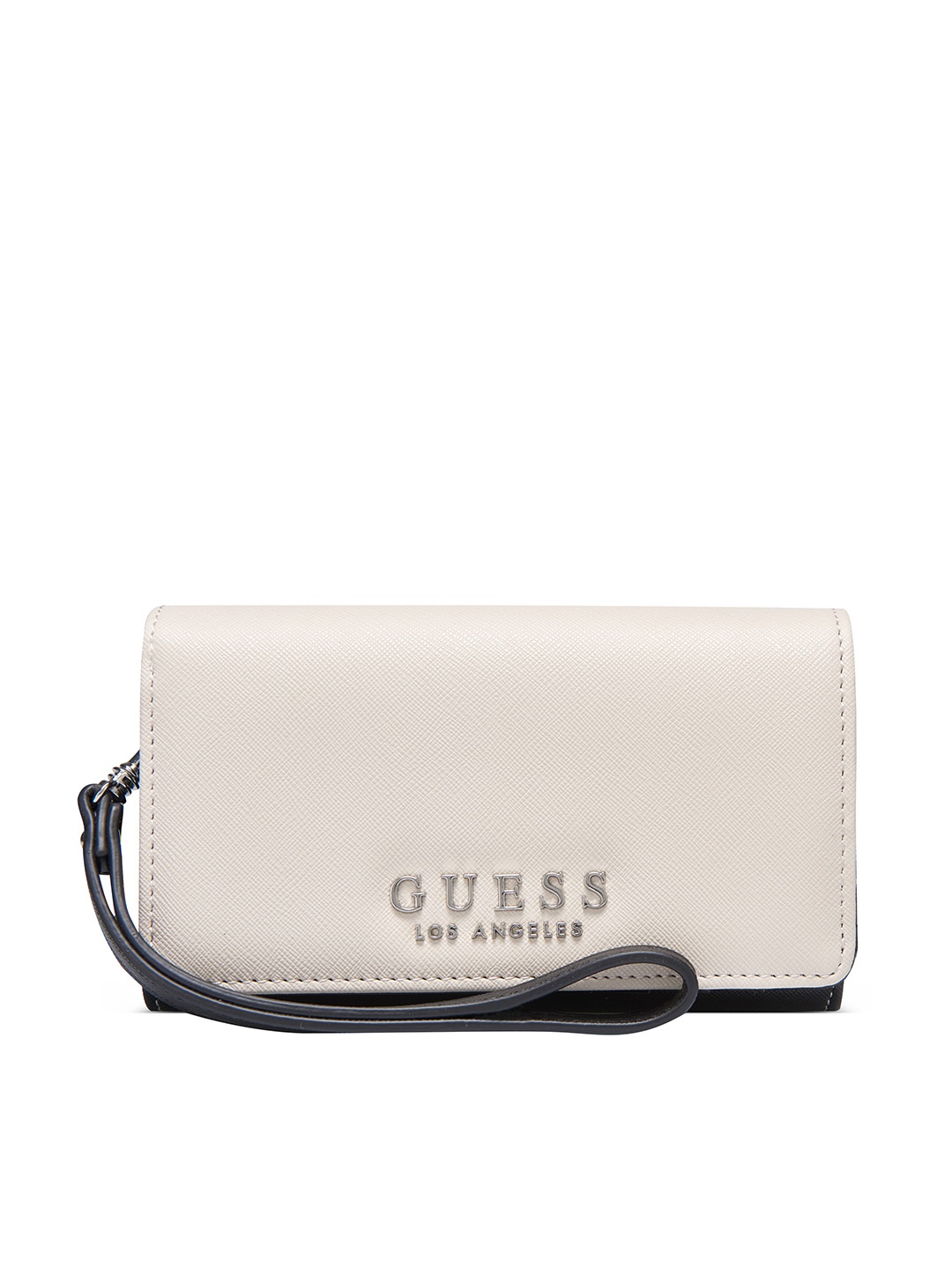 

GUESS Two Fold Wallet With Wrist Loop, Cream