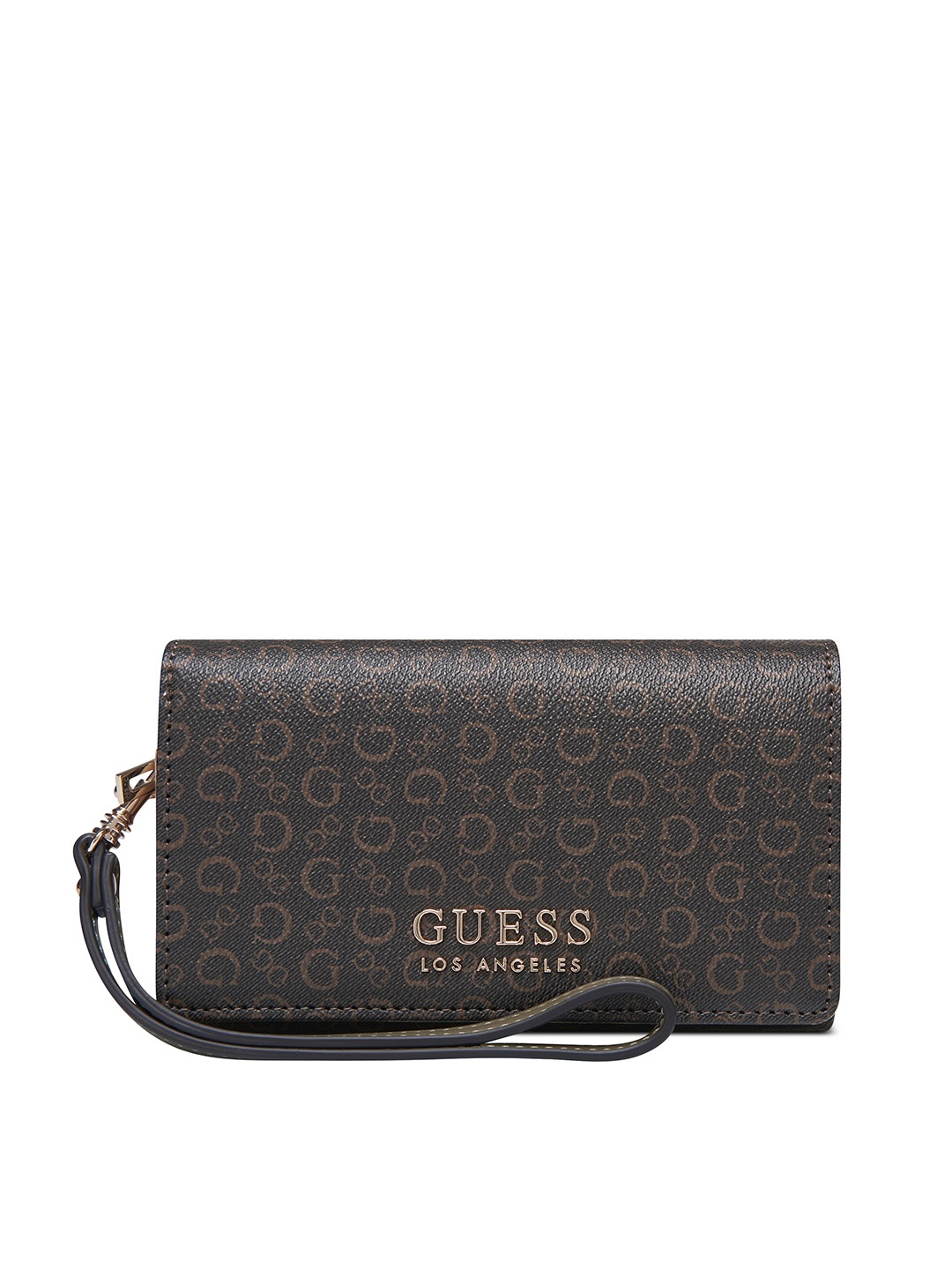 

GUESS Women Brand Logo Printed Two Fold Wallet, Coffee brown