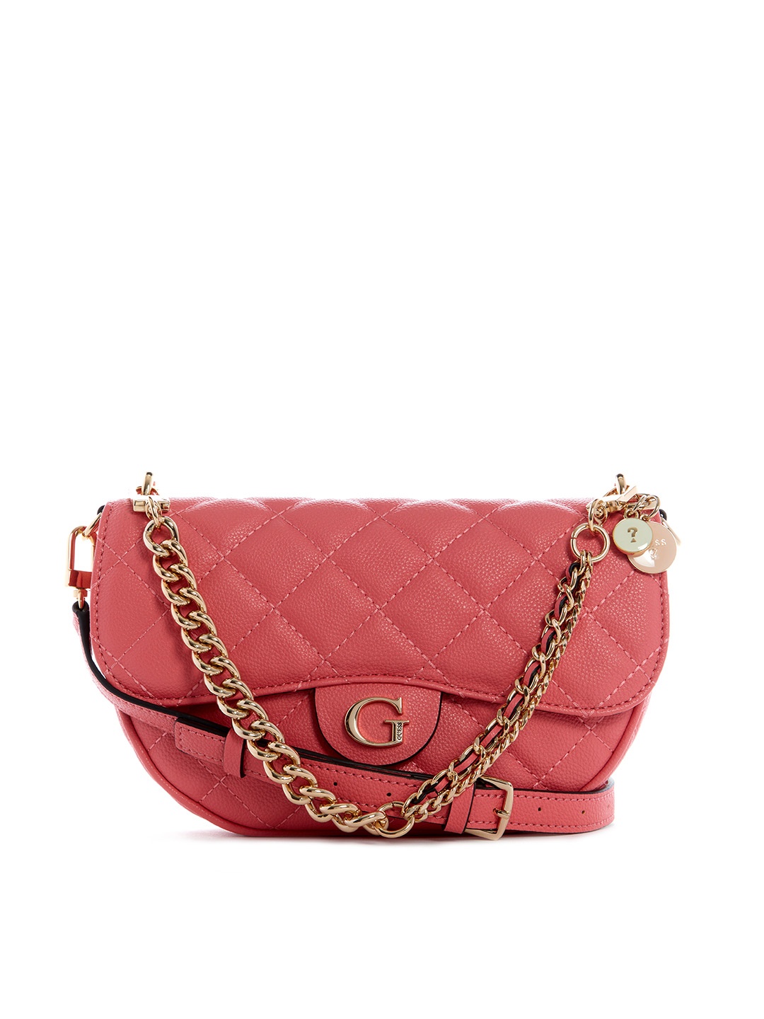 

GUESS Structured Sling Bag with Detachable Strap, Pink