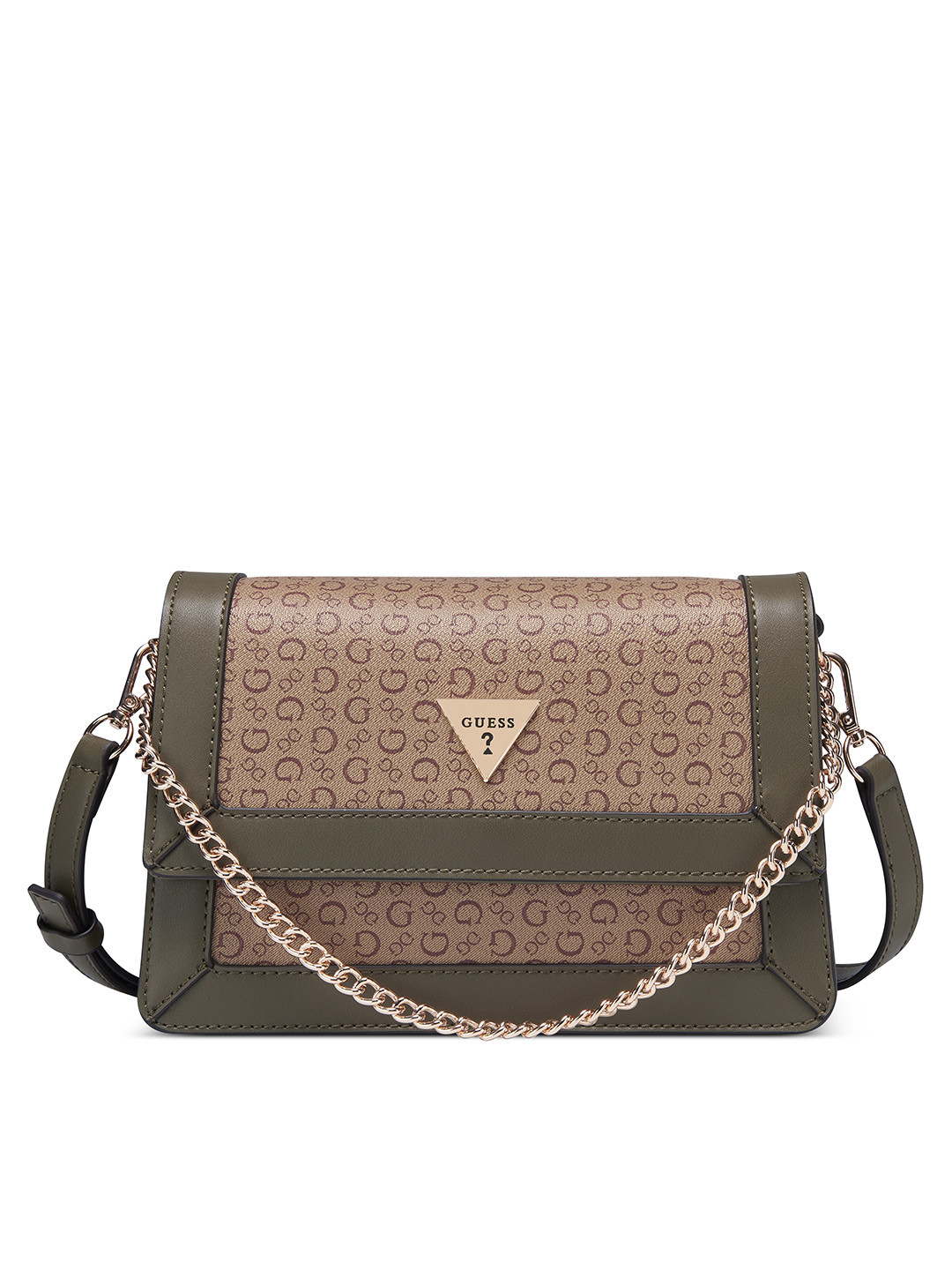 

GUESS Printed Structured Sling Bag, Brown