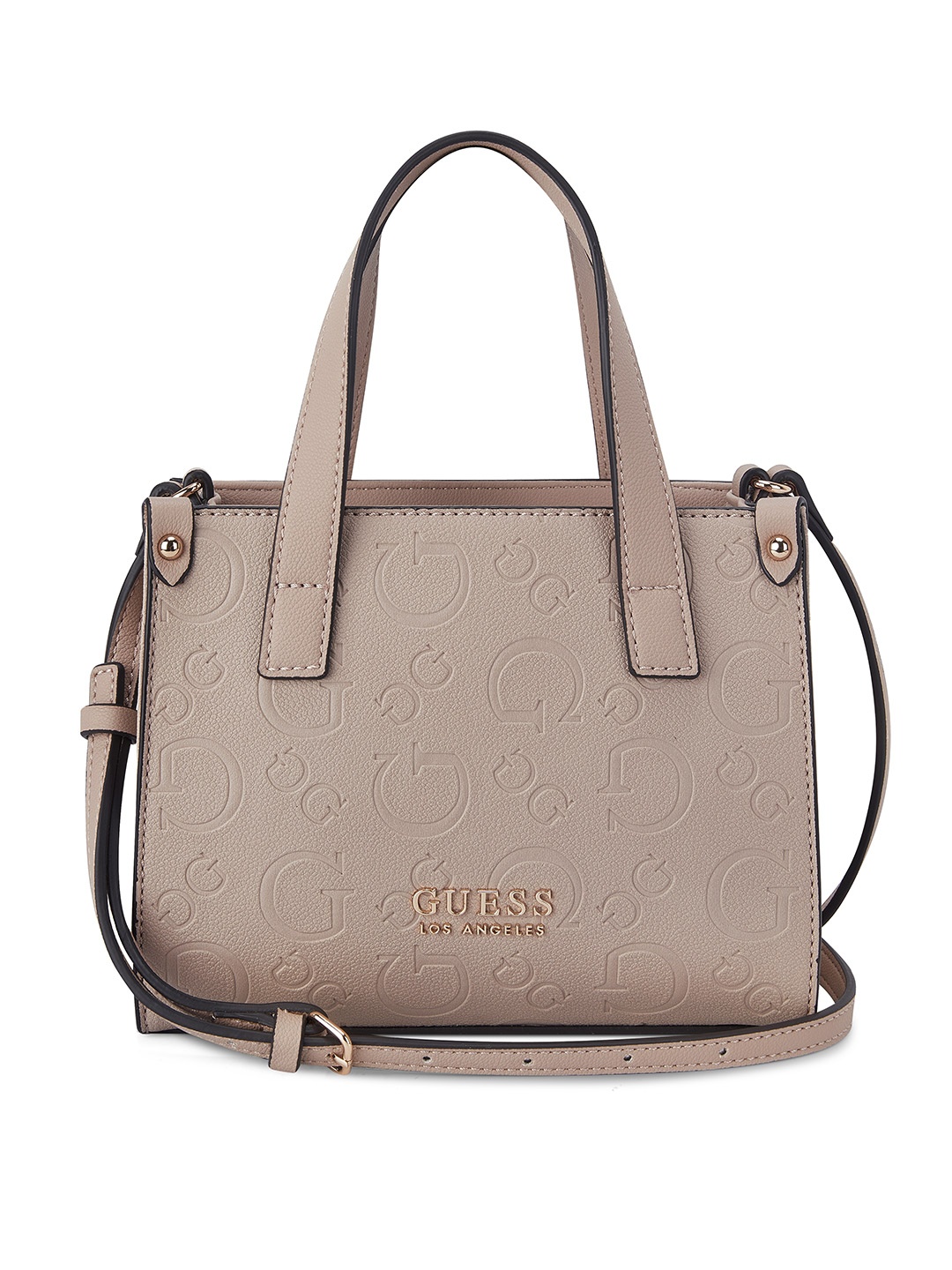 

GUESS Brand Logo Printed Structured Sling Bag, Brown