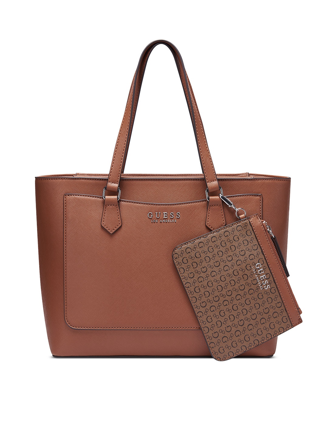 

GUESS Structured Shoulder Bag With A Pouch, Brown