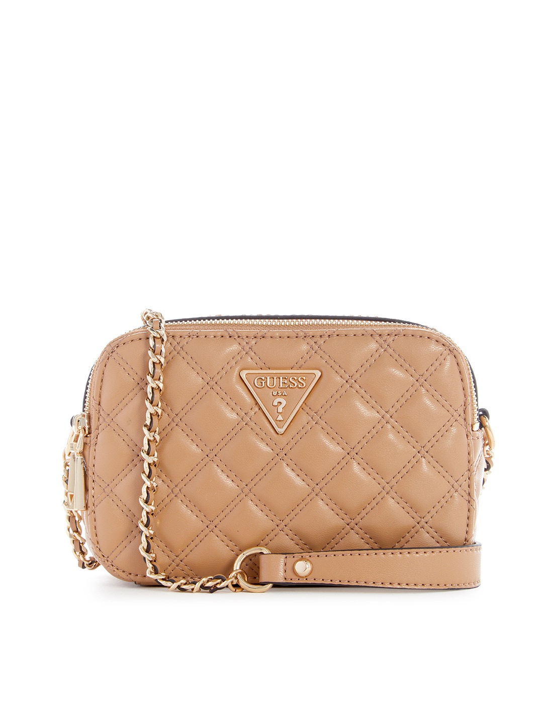 

GUESS Structured Sling Bag with Quilted, Beige
