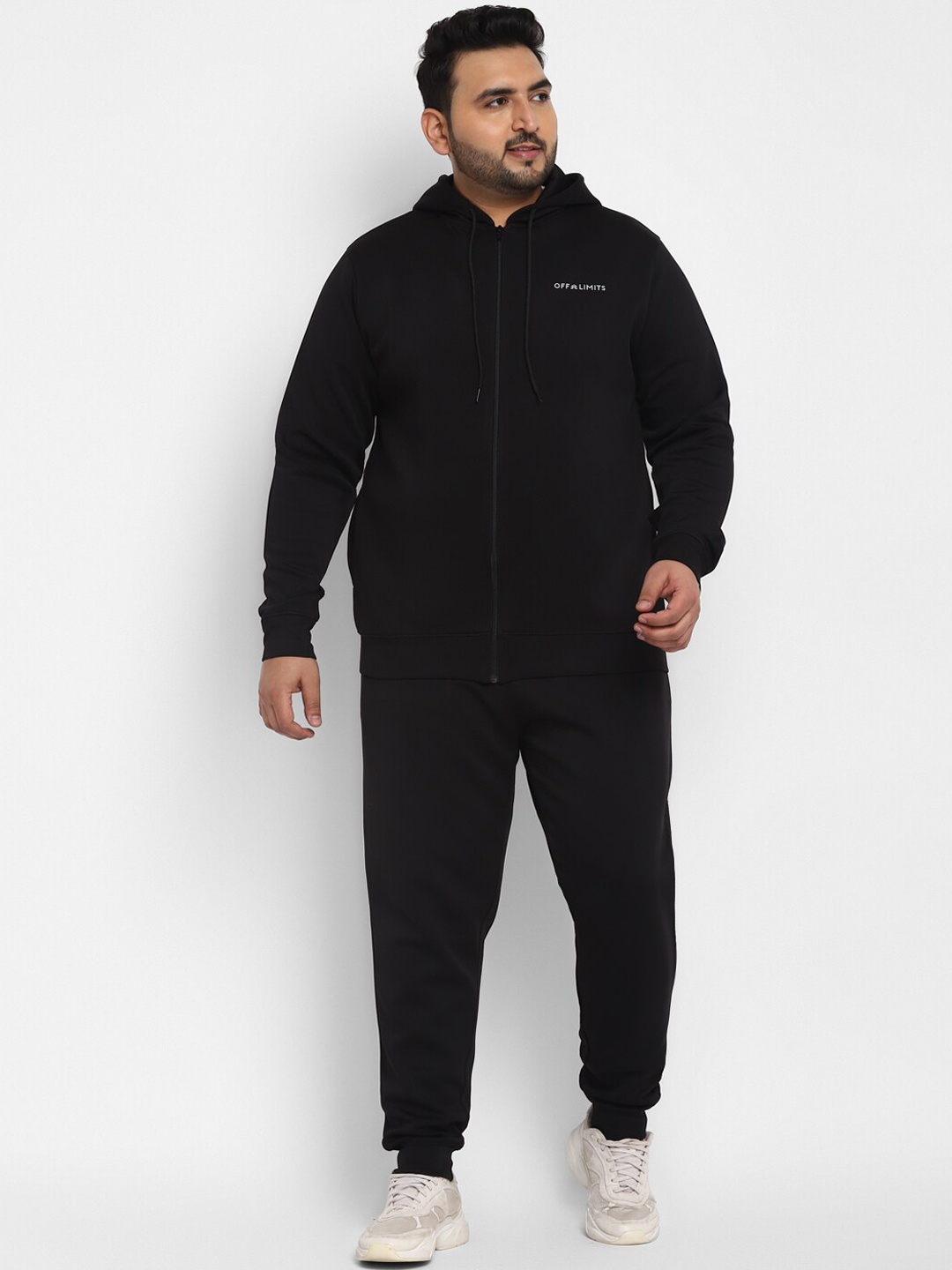 

OFF LIMITS Plus Size Hooded Long Sleeves Tracksuits, Black