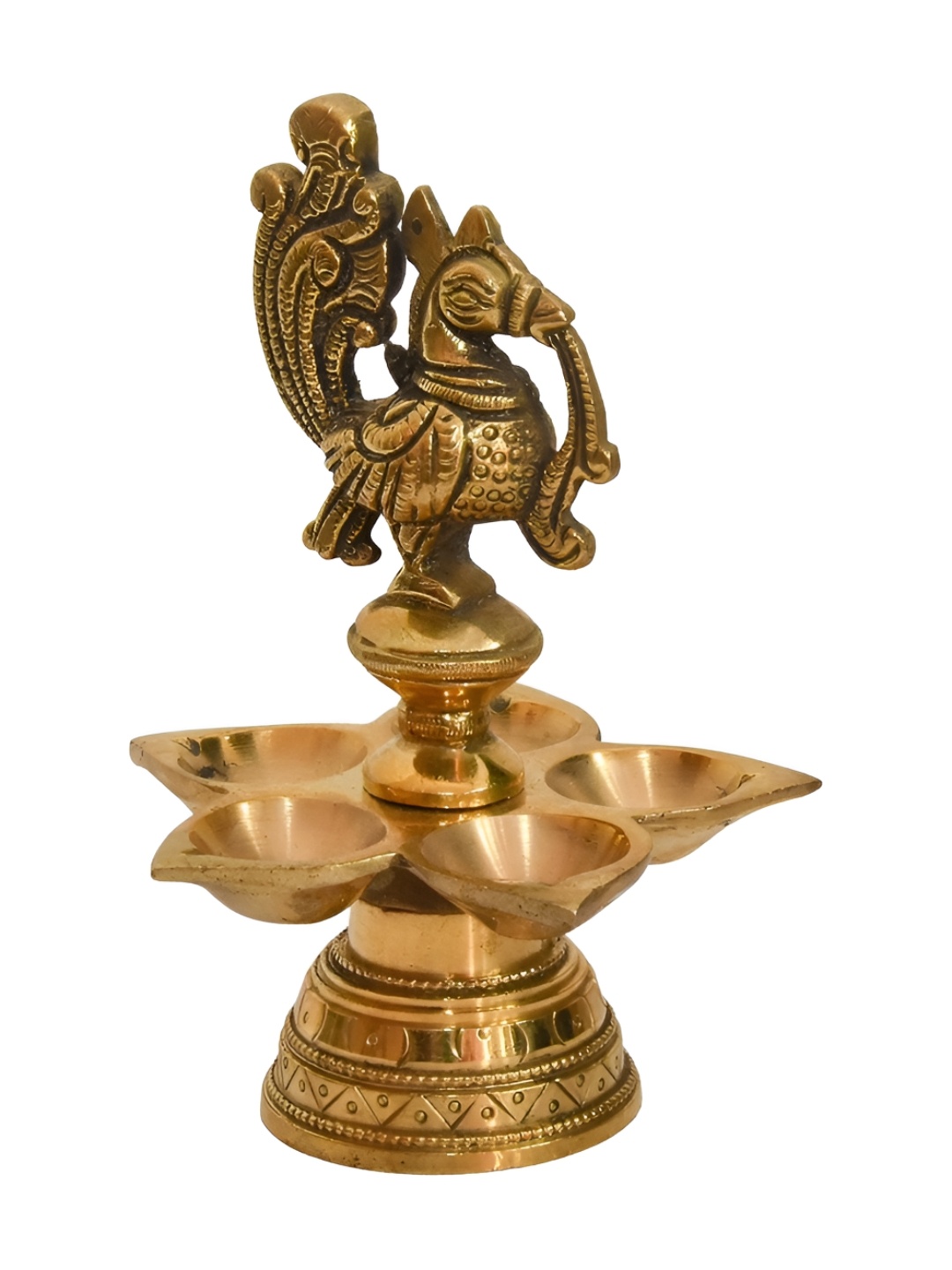 

Bhimonee Decor Aarti Gold Toned Brass Vastu Table Diya Pooja Essentials