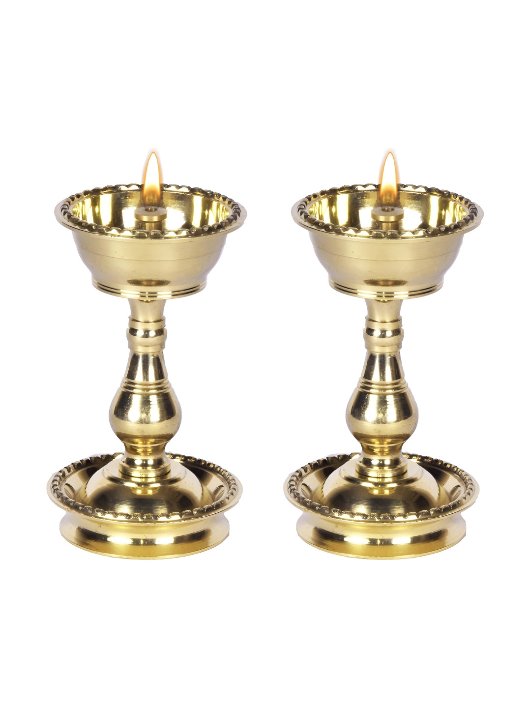 

Bhimonee Decor Aarti Gold Toned Udupi Nanda Diya Pooja Essentials