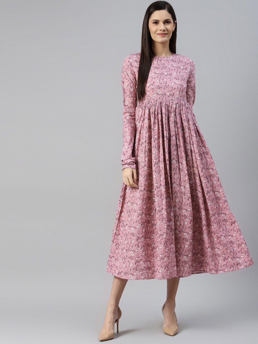 

KALINI Floral Printed Anarkali Kurta, Pink