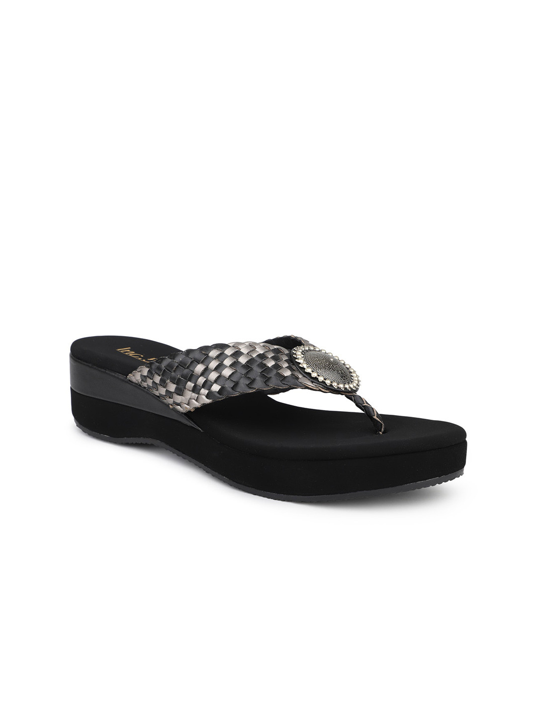 

Inc 5 Embellished Ethnic Wedge Heels, Black