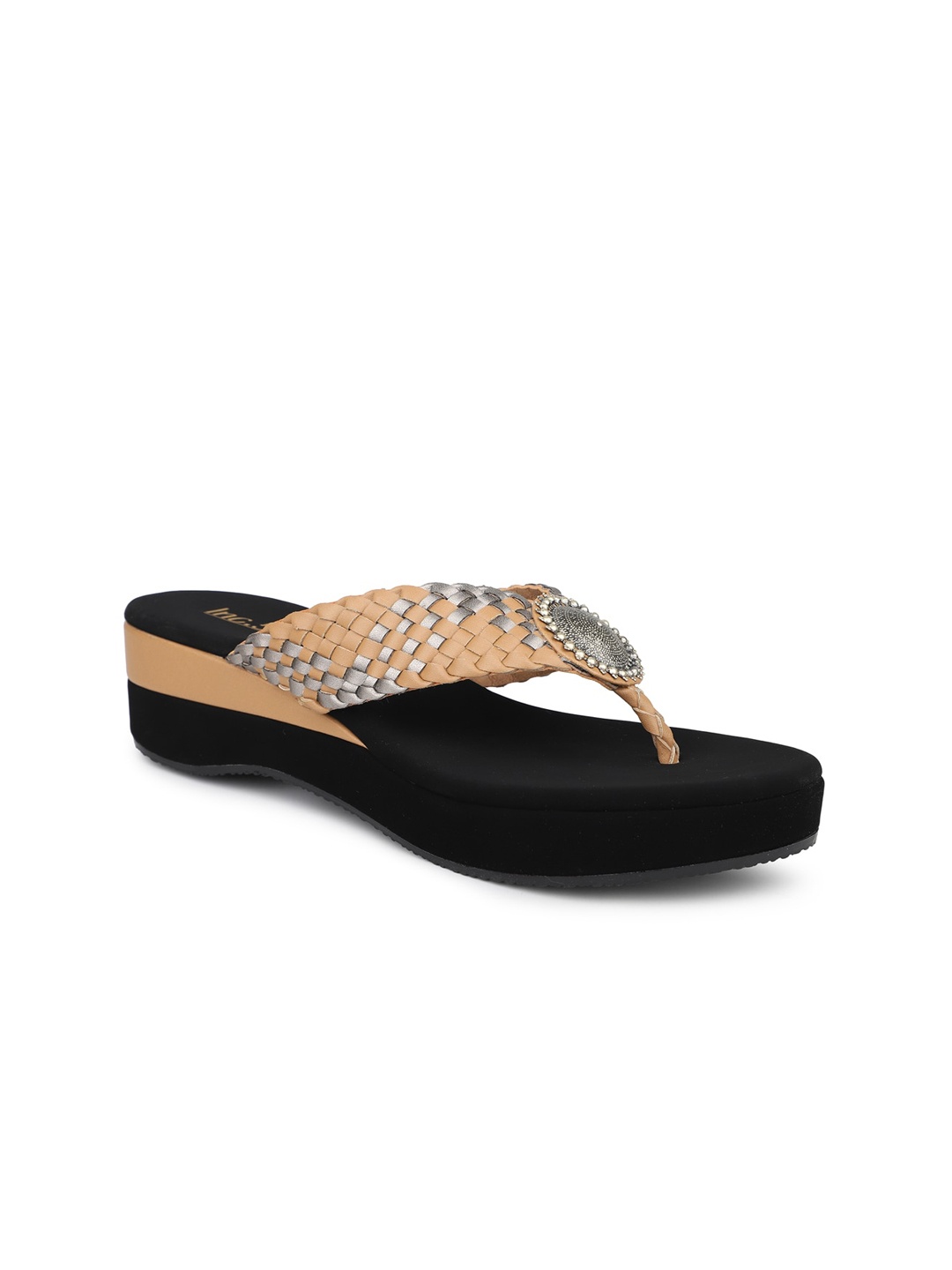 

Inc 5 Embellished Ethnic Wedge Heels, Beige