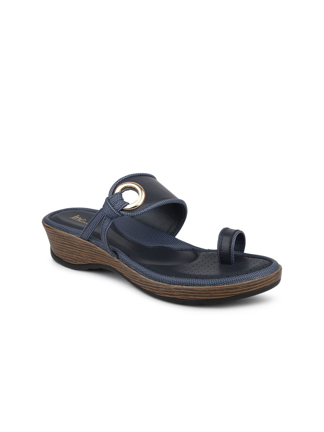 

Inc 5 Textured One Toe Wedge Heels, Navy blue