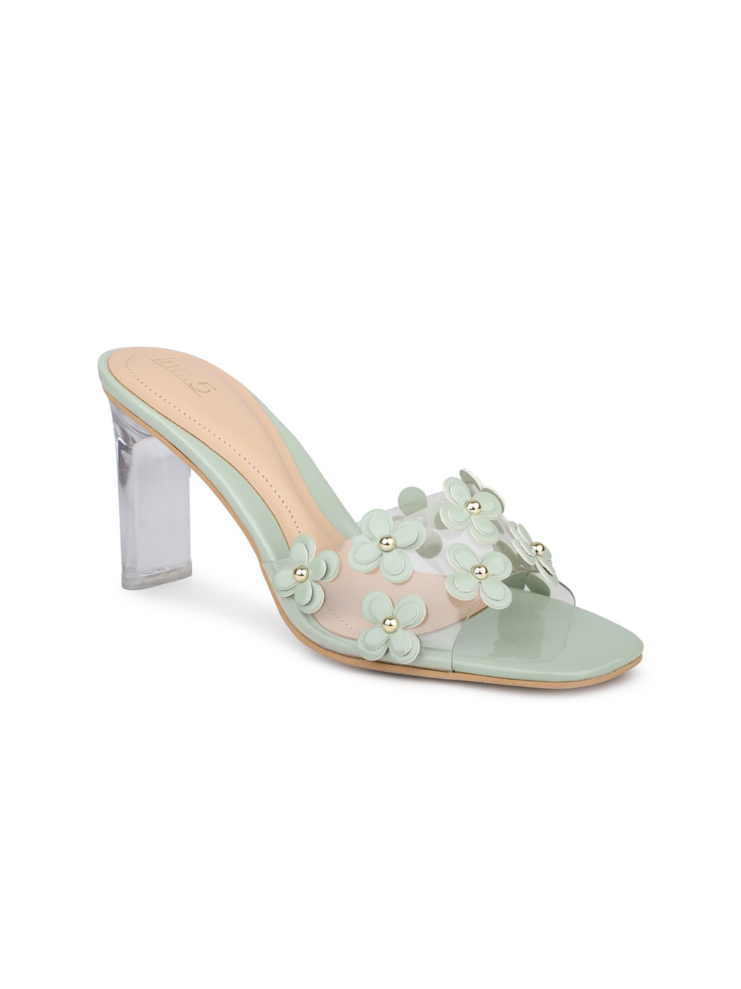 

Inc 5 Embellished Party Block Heels, Green