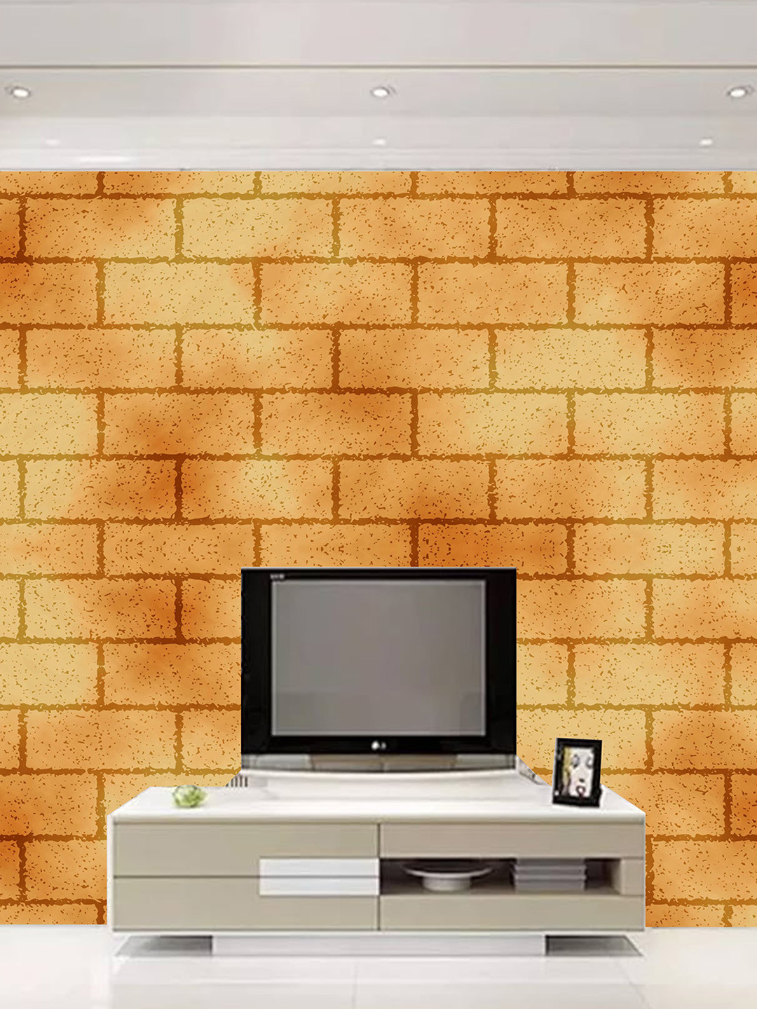 

KSHIRSA Brown Brick Self Adhesive Removable Waterproof Wallpaper