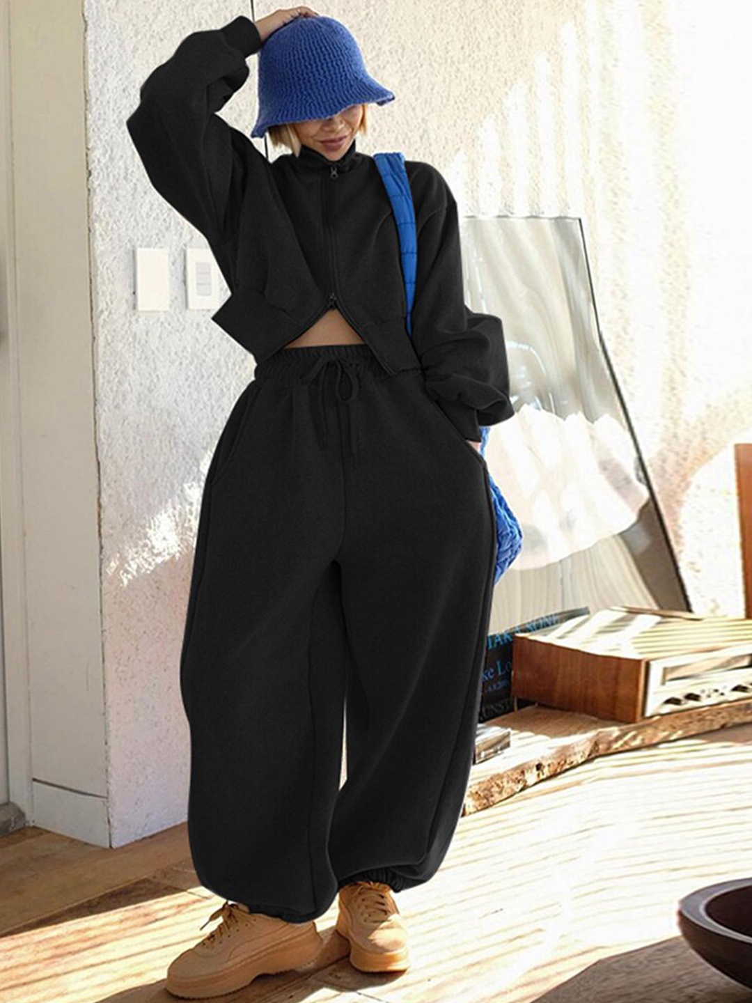 

StyleCast Black Mock Collar Open-Front Jacket