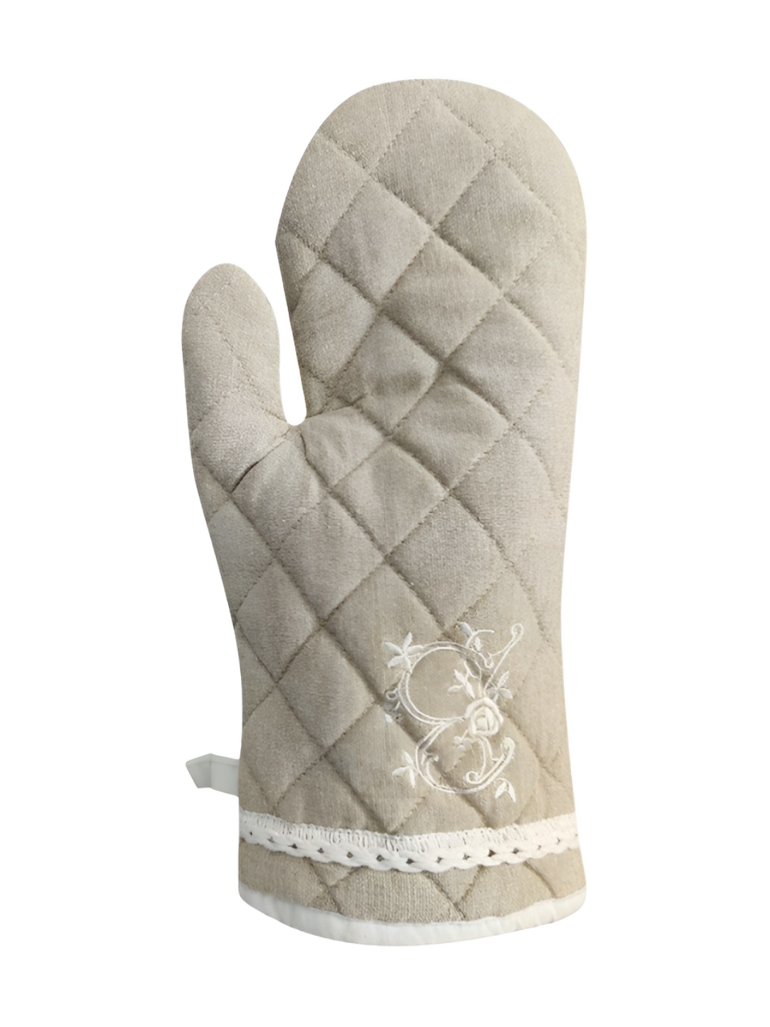 

SAJAVAT Cream Floral Printed Pure Cotton Oven Glove