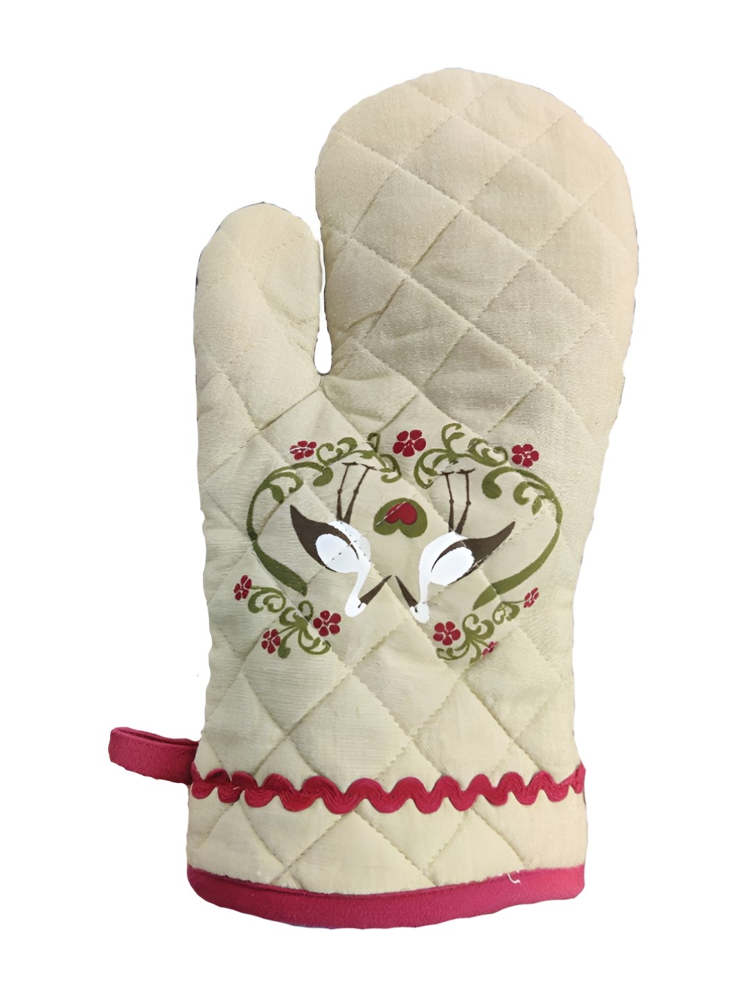 

SAJAVAT White & Red Printed Pure Cotton Oven Glove