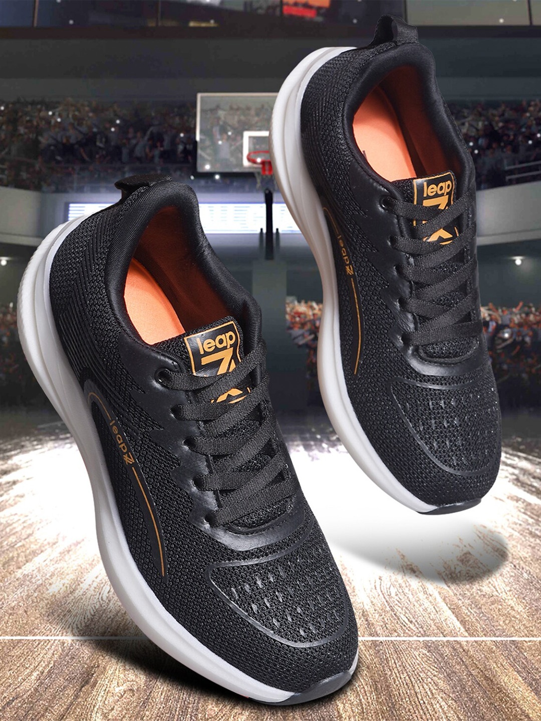 

Liberty Men Textured Running Lace-Up Shoes, Black
