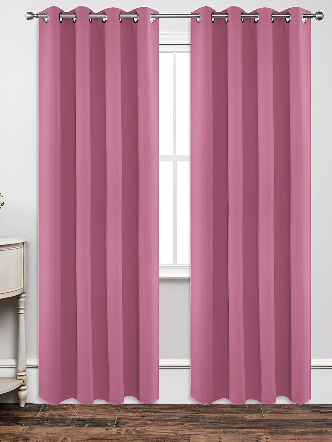 

stuffique Blackout Curtains Pink 2 Pieces Black Out Long Door Curtains