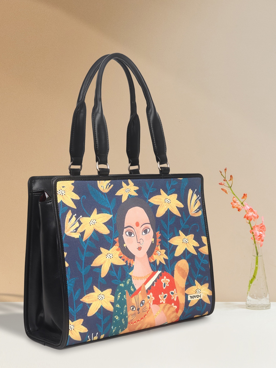 

ROVOK Graphic Printed Structured Shoulder Bag, Blue