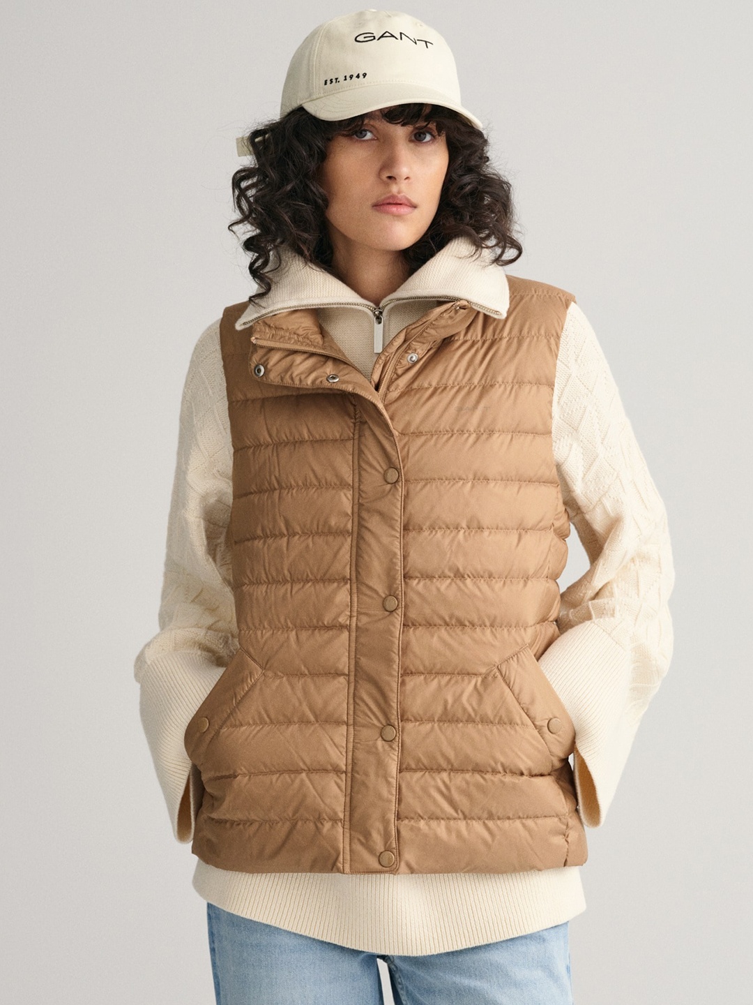 

GANT Mock Collar Padded Jacket, Khaki