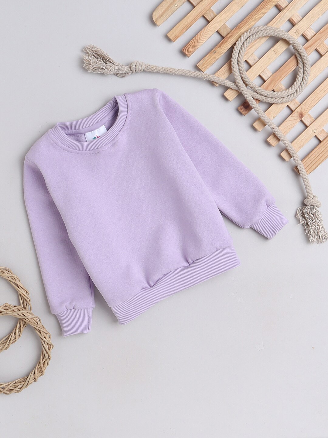 

Knitting Doodles Kids Round Neck Fleece Pullover Sweatshirt, Purple