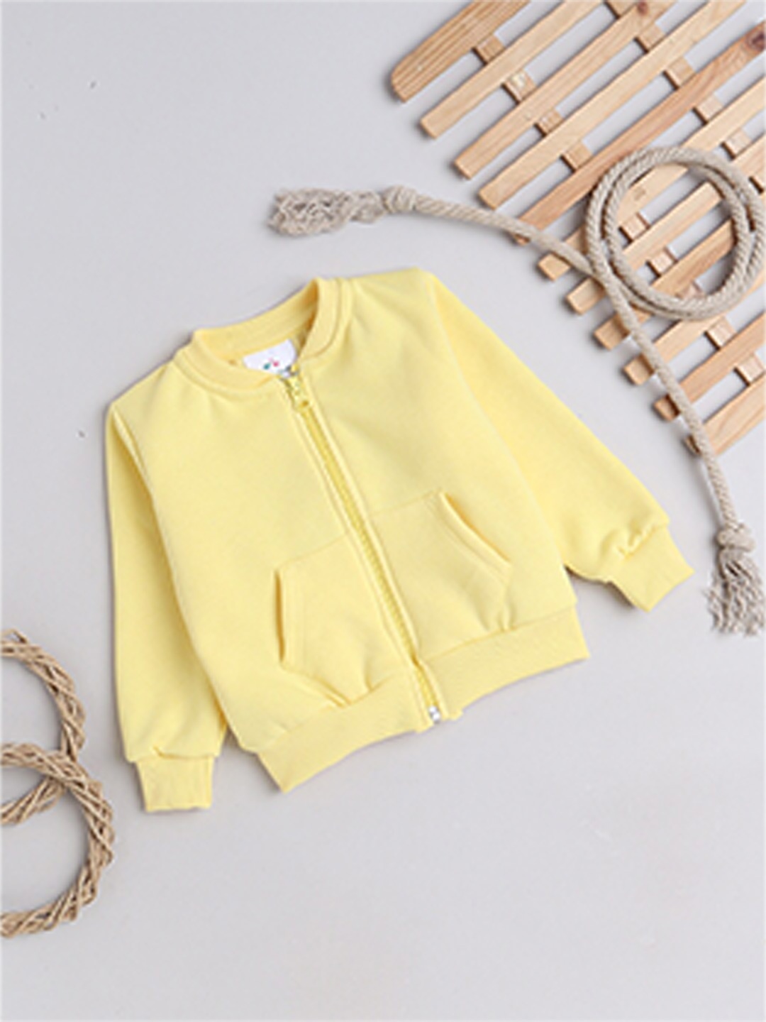 

Knitting Doodles Kids Round Neck Fleece Sweatshirt, Yellow