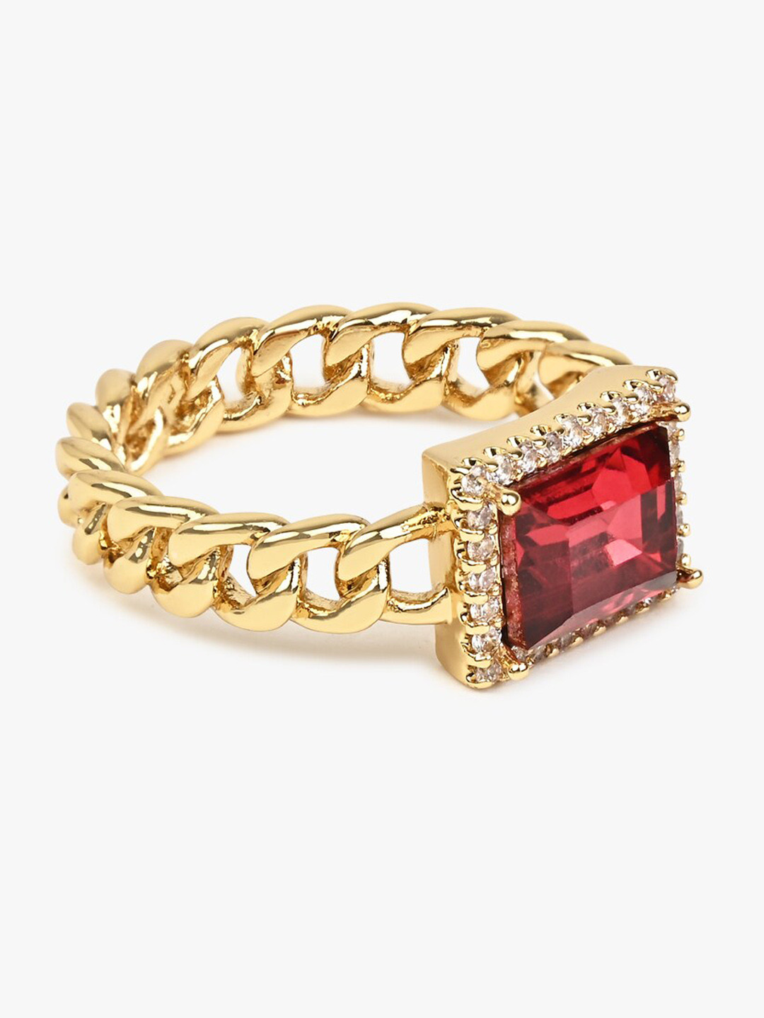 

ALDO Gold-Plated Stone-Studded Finger Ring
