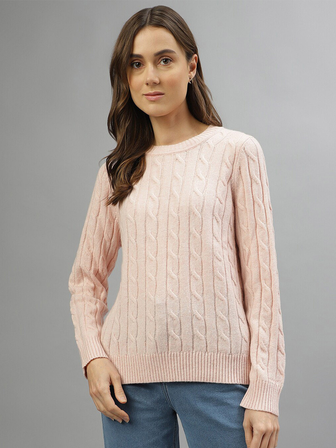 

GANT Cable Knit Self Design Pullover Sweater, Pink