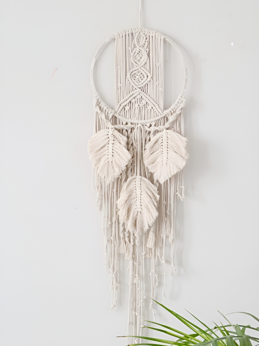 

Classy Tulip White Fabric Dream Catcher Wall Hanging