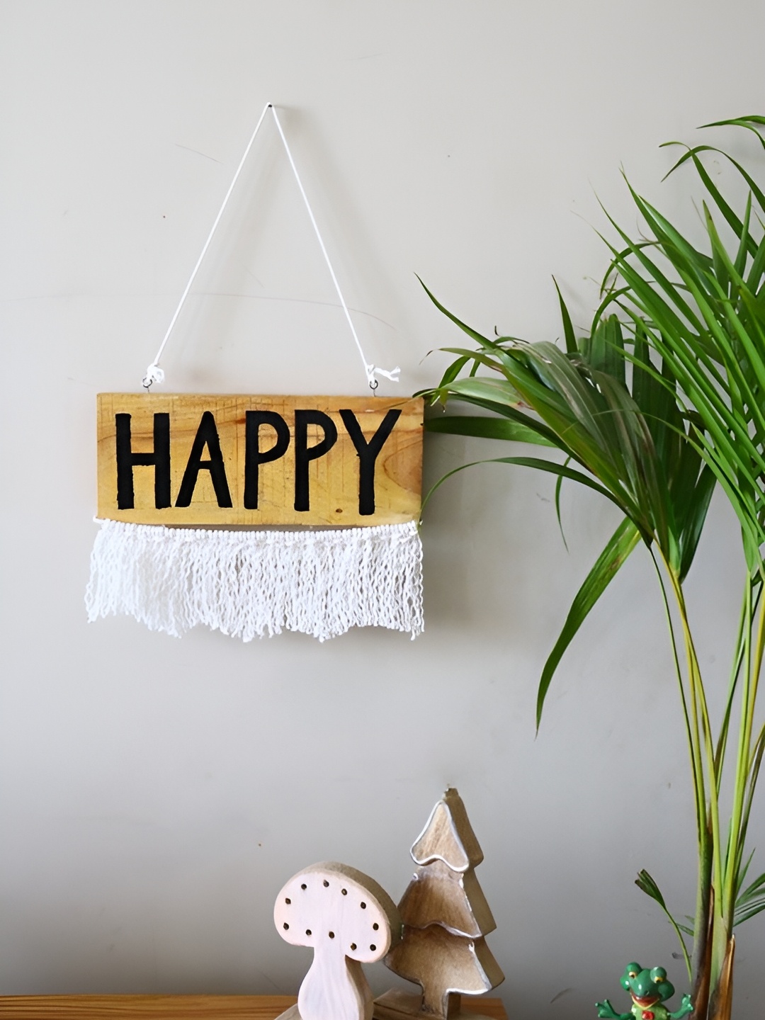 

Classy Tulip Brown & White Happy Wall Hanging