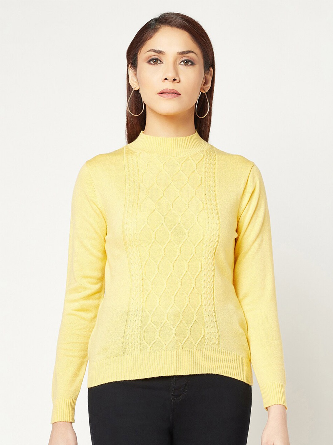 

Knitstudio Cable Knitted Woollen Pullover, Yellow