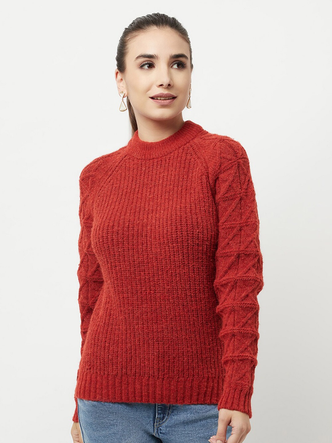 

Knitstudio Cable Knit Woollen Pullover, Rust