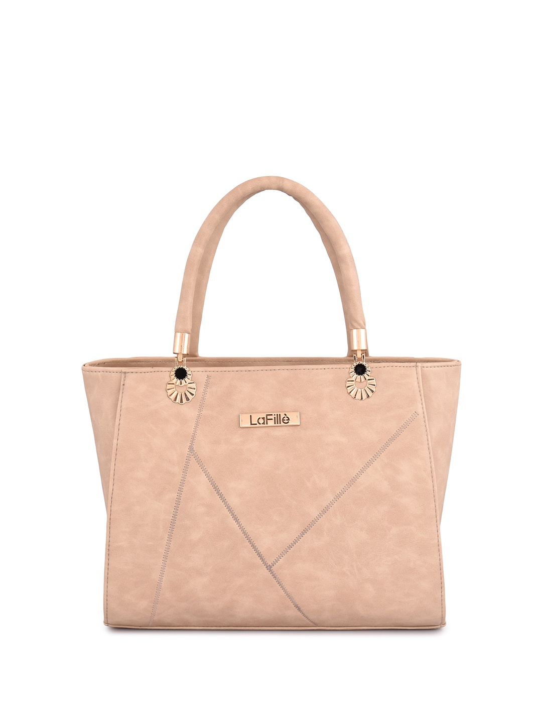 

LaFille Textured Structured Handheld Bag, Beige