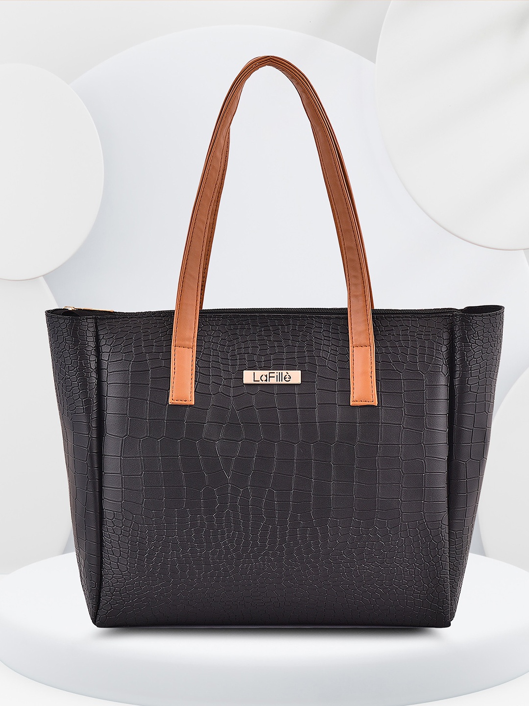 

LaFille Textured Structured Shoulder Bag, Black