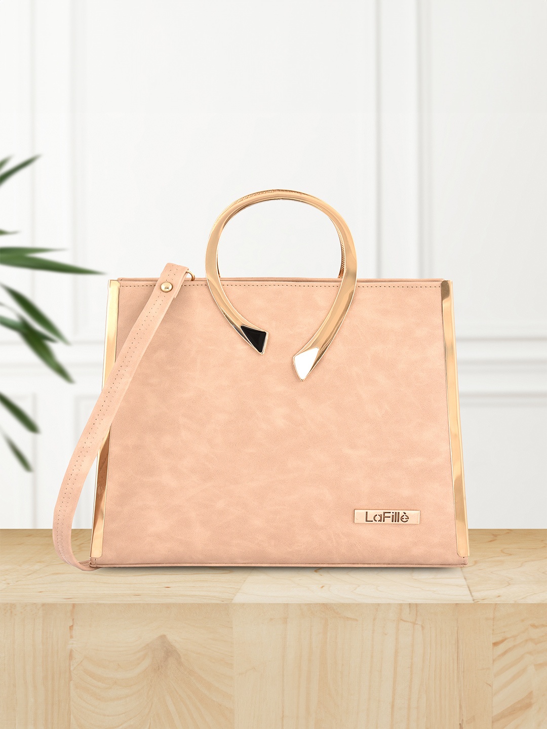 

LaFille Structured Handheld Bag, Beige