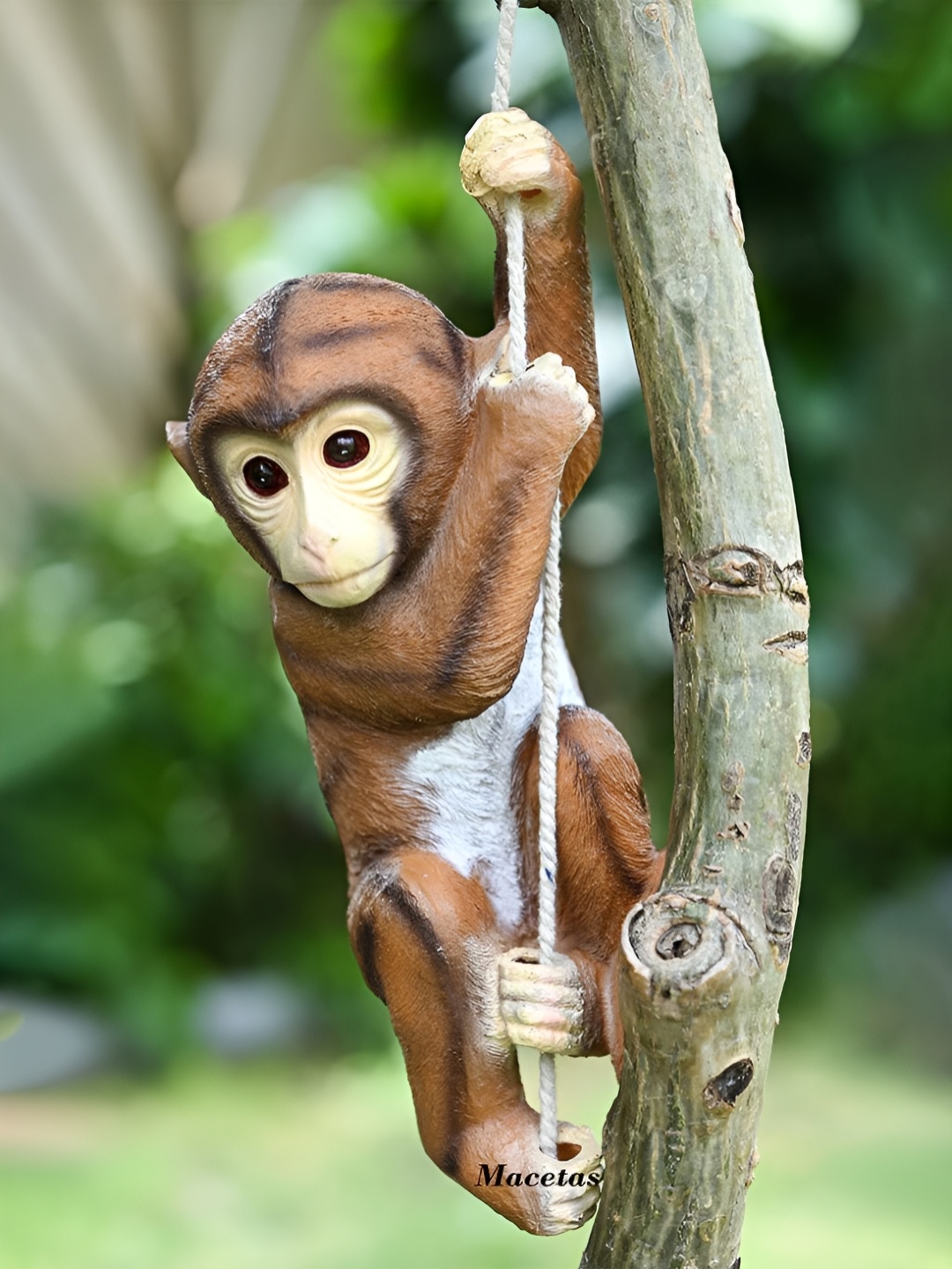 

SANKALAN CREATIONS Brown Beige Hanging Monkey Idol Showpiece