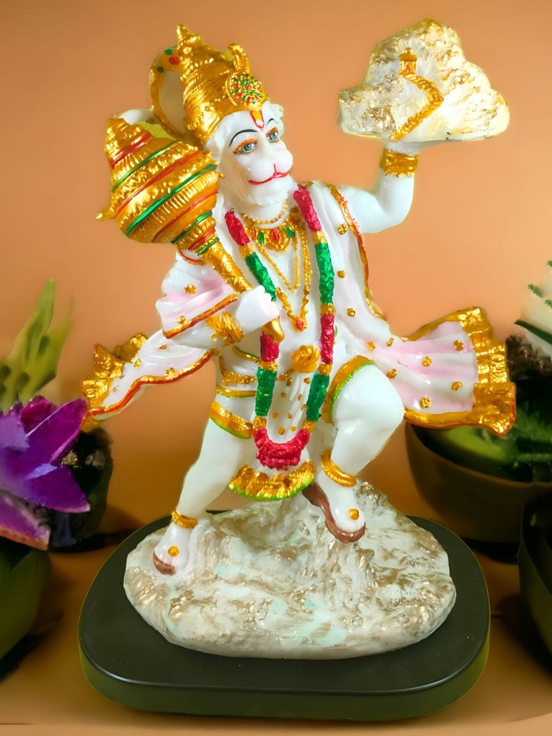 

SANKALAN CREATIONS White& Red Hanuman Religious Idol Showpiece