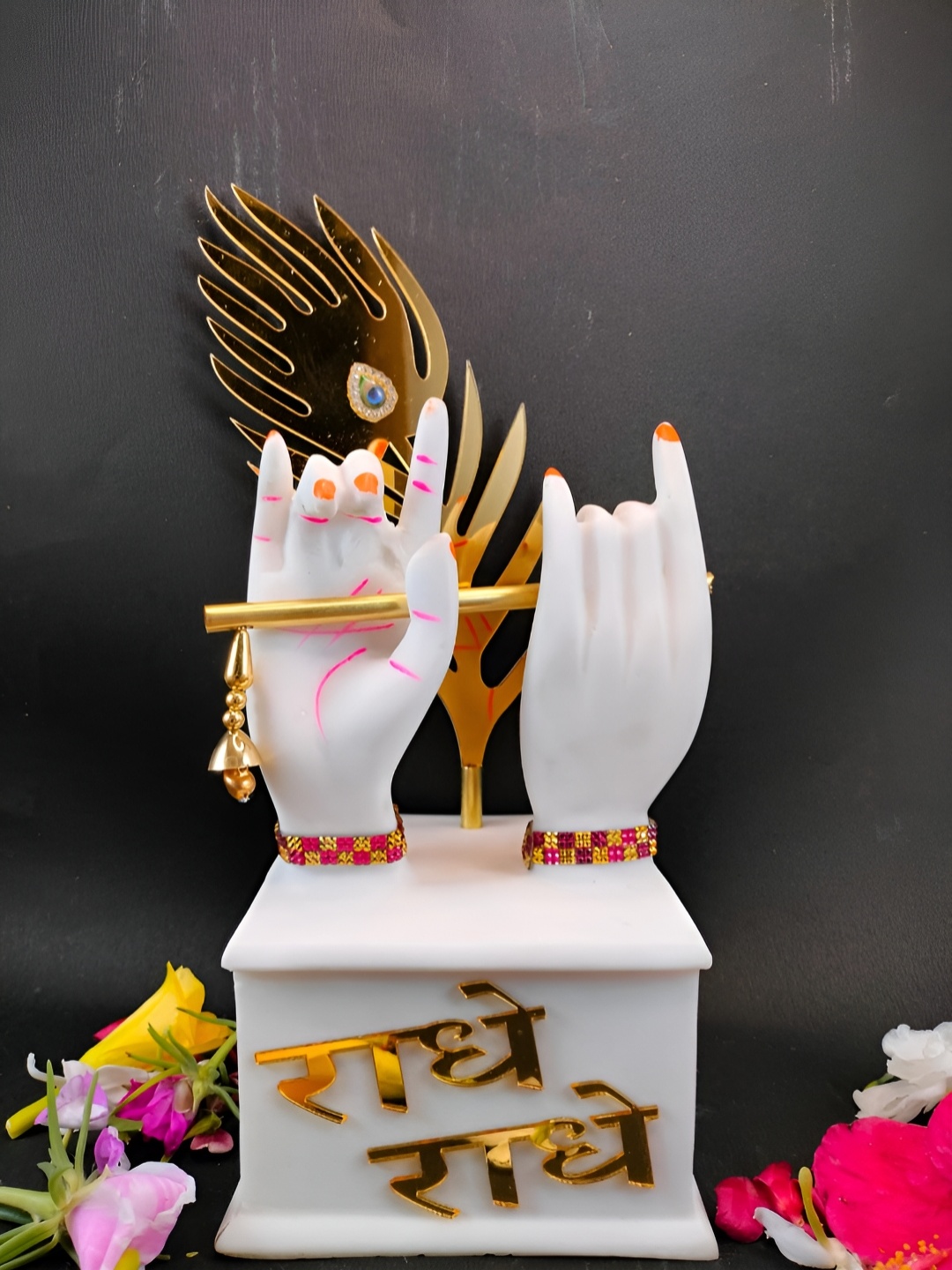 

SANKALAN CREATIONS White Figurine Krishna Hand Big with Awesome Finishing Showpiece