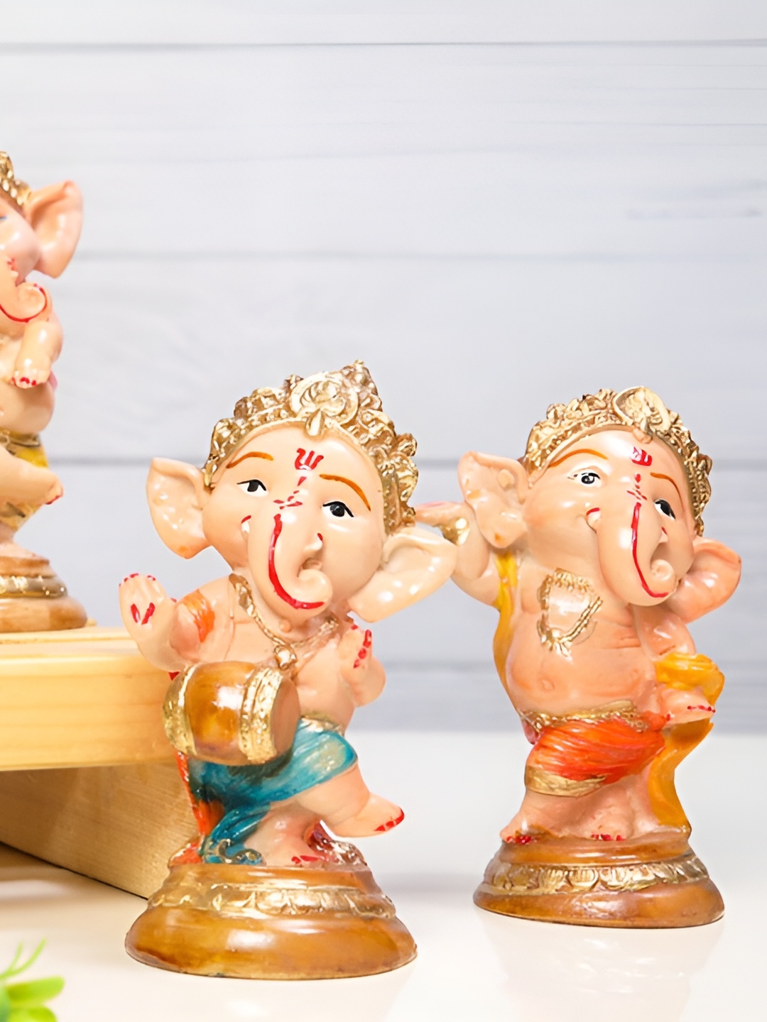 

SANKALAN CREATIONS Beige & Gold toned Religious Polyresin Figurine Showpiece