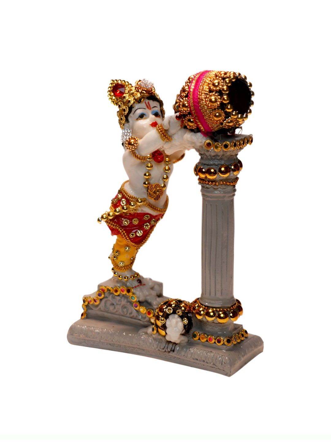 

SANKALAN CREATIONS White & Red Krishna Small Showpiece