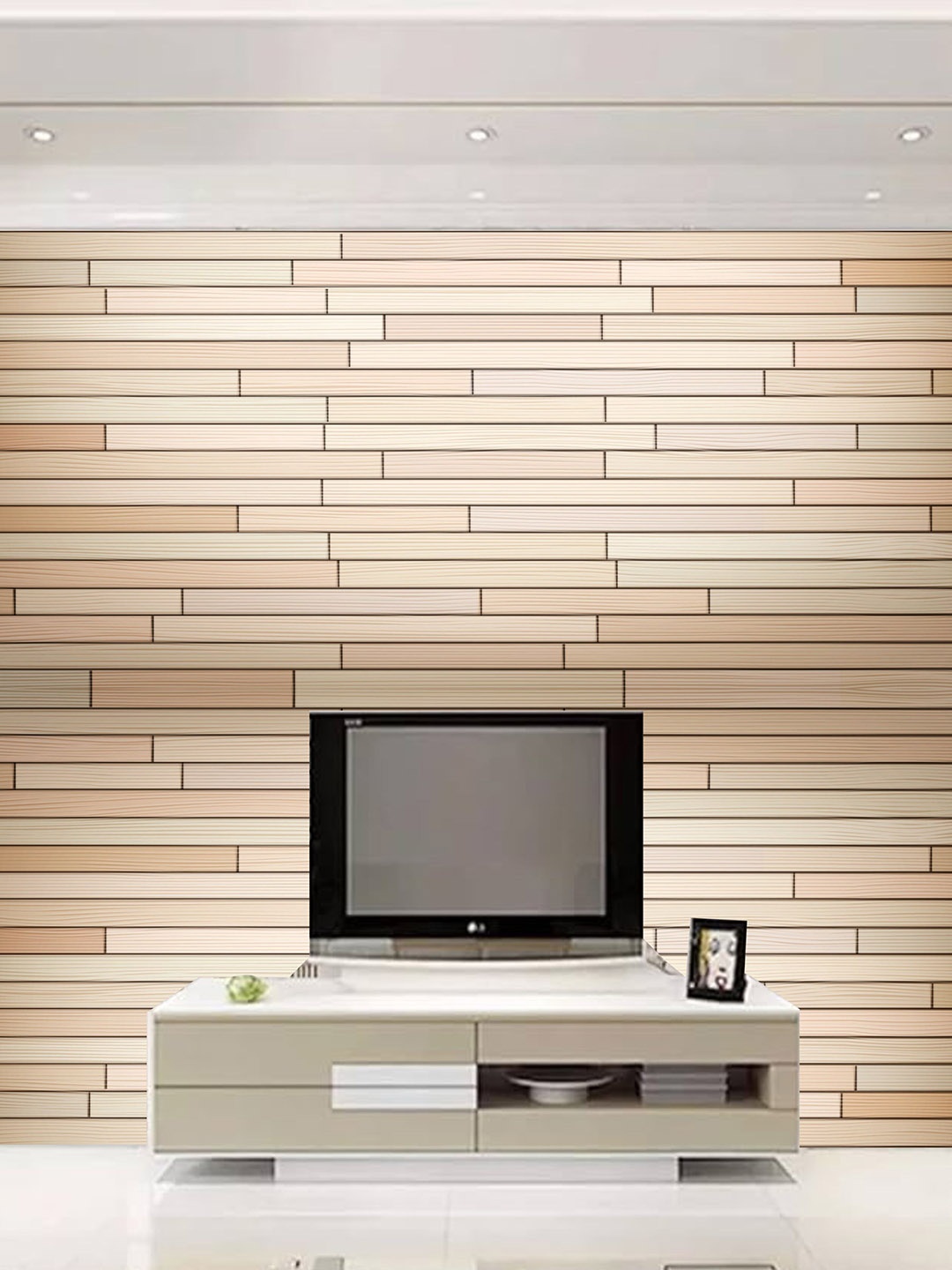 

KSHIRSA Cream Abstract Rustic Brick Wallpaper