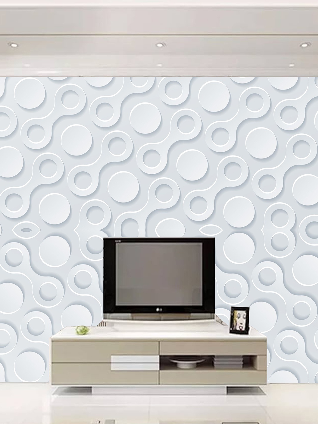 

KSHIRSA White Abstract Self Adhesive Removable Waterproof Wallpaper
