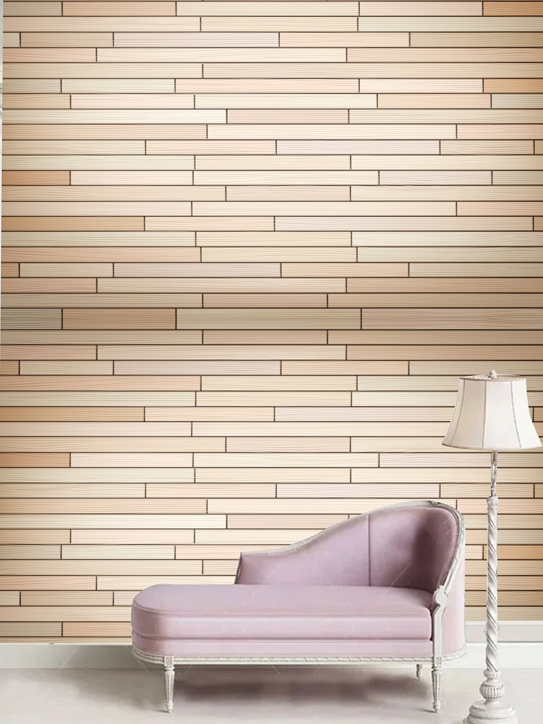 

KSHIRSA Brown & Pink Rustic Brick Printed Self Adhesive Removable Wallpaper