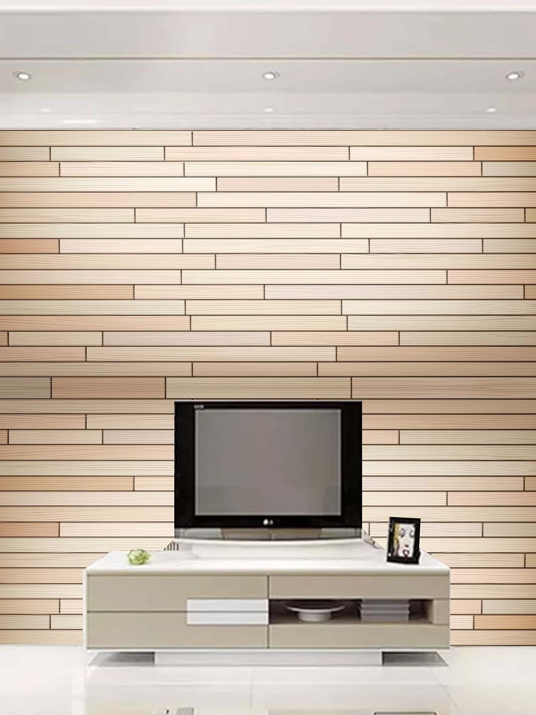 

KSHIRSA Brown Brick Printed Self Adhesive Removable Wallpaper