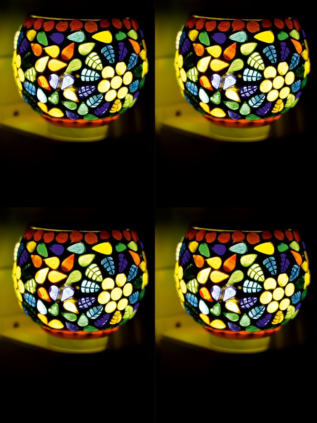 

Gojeeva White & Blue Glass Camphor Diffuser With Switch And Lamp